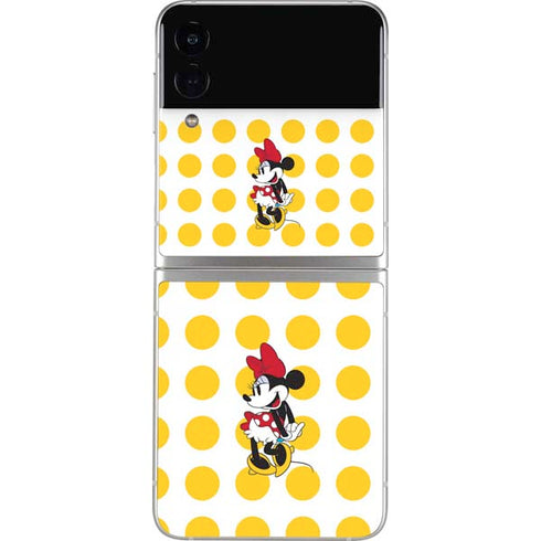 Disney Minnie Mouse Profile Yellow Dots Galaxy Z Flip4 5G Skin